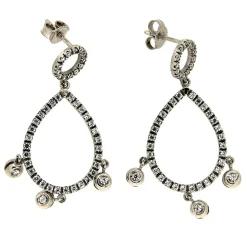 Guidetti |  Orecchini pendenti in oro bianco con zirconi