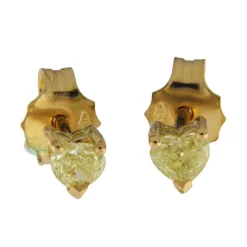 Guidetti | Orecchini punto luce in oro giallo con diamanti fancy yellow taglio cuore