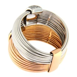 K di Kuore | Anello in oro rosa e bianco con diamanti