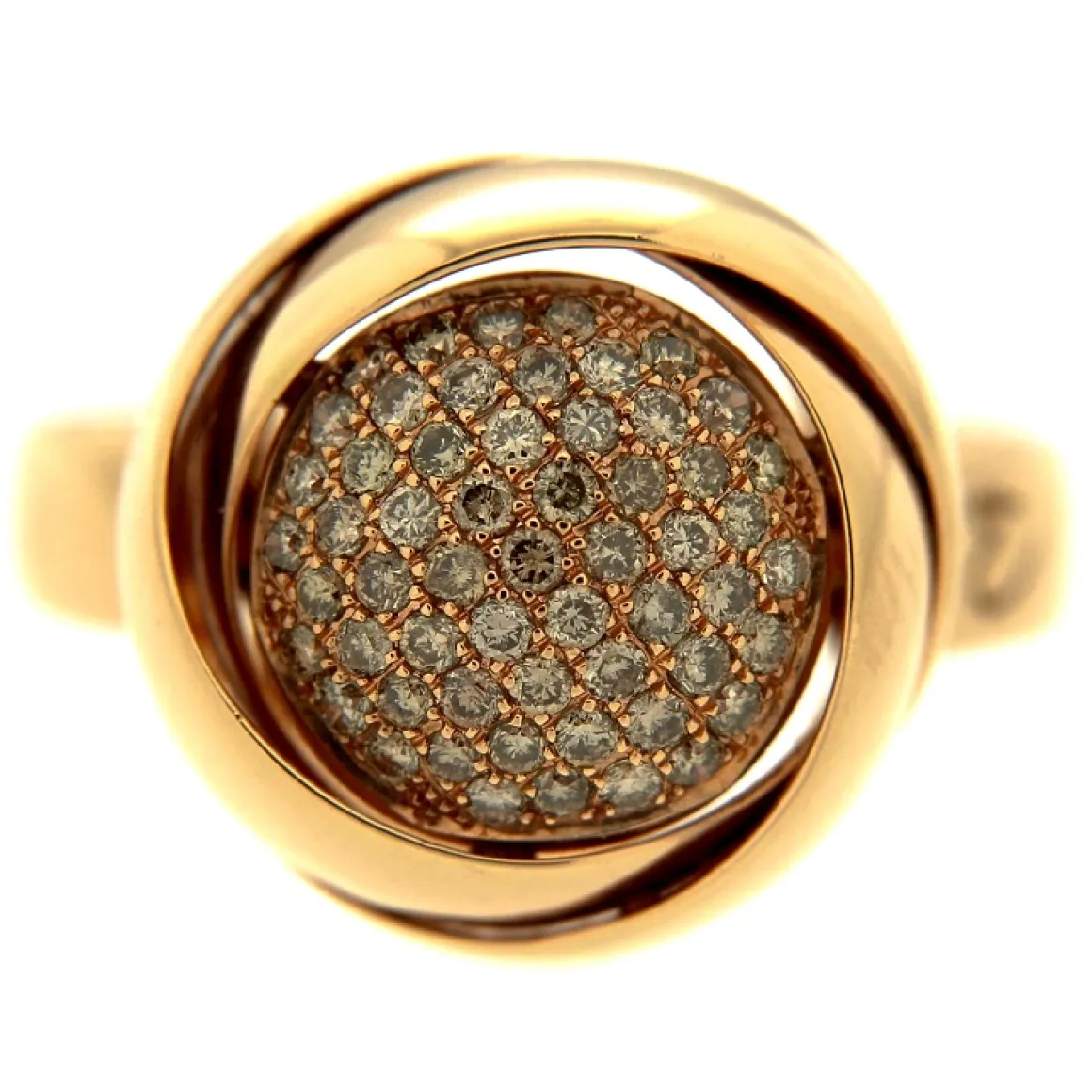 K di Kuore | Anello in oro rosa con diamanti brown