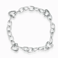 LeBebé | Bracciale Lock your Love con 4 link e moschettone a forma di cuore in argento