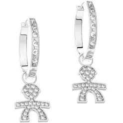 LeBebé | Orecchini a cerchietto oro bianco maschietto collezione i Pavé