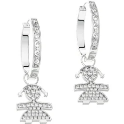 LeBebé | Orecchini a cerchietto oro bianco femminuccia collezione i Pavé