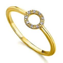 LeCarré | Anello cerchio in oro giallo con diamanti