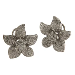 Orecchini a fiore in oro bianco con diamanti 1,41 ct