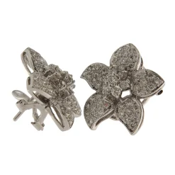 Orecchini a fiore in oro bianco con diamanti 1,41 ct