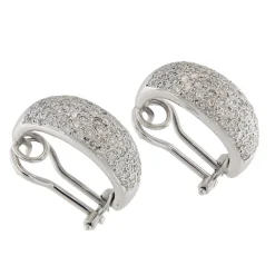 Orecchini ad anella in oro bianco con diamanti
