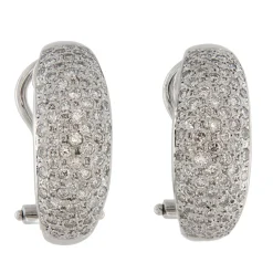 Orecchini ad anella in oro bianco con diamanti