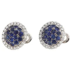 Orecchini in oro bianco con zaffiri e brillanti