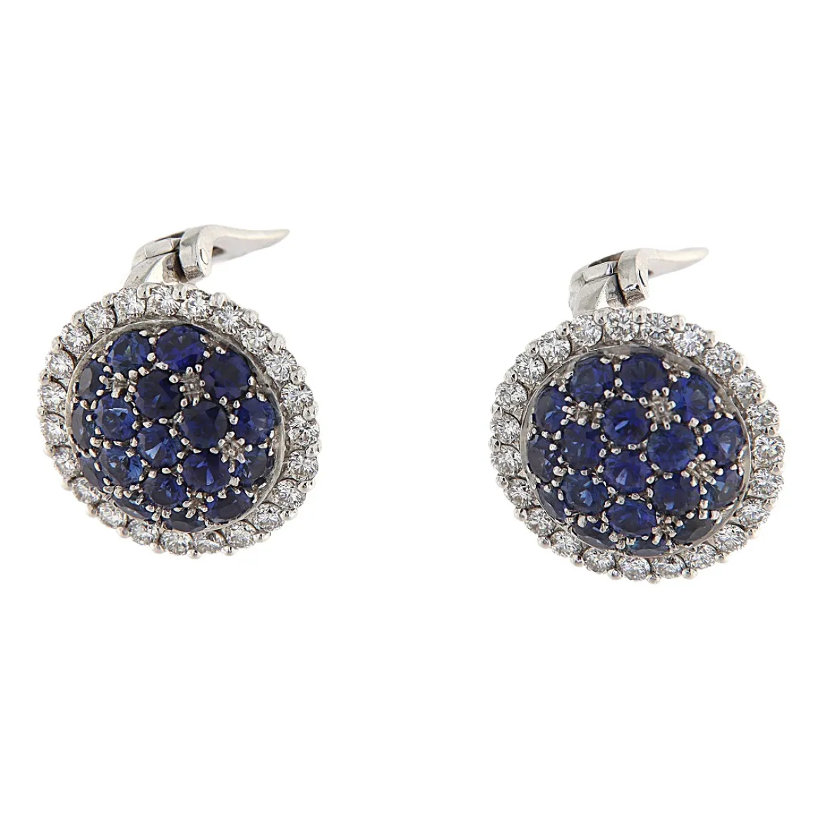 Orecchini in oro bianco con zaffiri e brillanti
