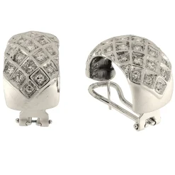 Orecchini in oro bianco con diamanti taglio huit-huit e brillante