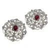 Orecchini in oro bianco con diamanti taglio brillante e rubini