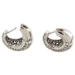 Orecchini in oro bianco con diamanti taglio brillante e huit-huit