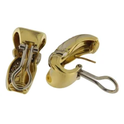 Orecchini in oro giallo e bianco con diamanti 1,00 ct