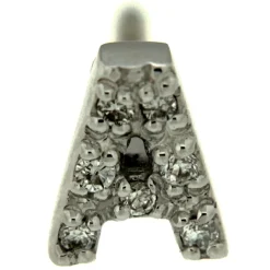 Pinomarino | Monorecchino iniziale in oro bianco e diamanti