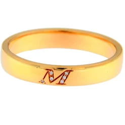 Polello | Fede in oro rosa con lettera M in brillanti Ref. 3110UR