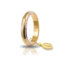 Unoaerre | Fede nuziale classica grammi 5 in oro giallo e bianco